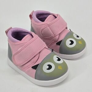 ikiki Dr Owlivia Hoot Pink Owl‎ Squeaky Wide Toe Box Toddler Girls Shoes 5 VGUC